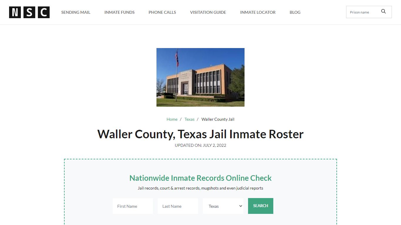 Waller County, Texas Jail Inmate List